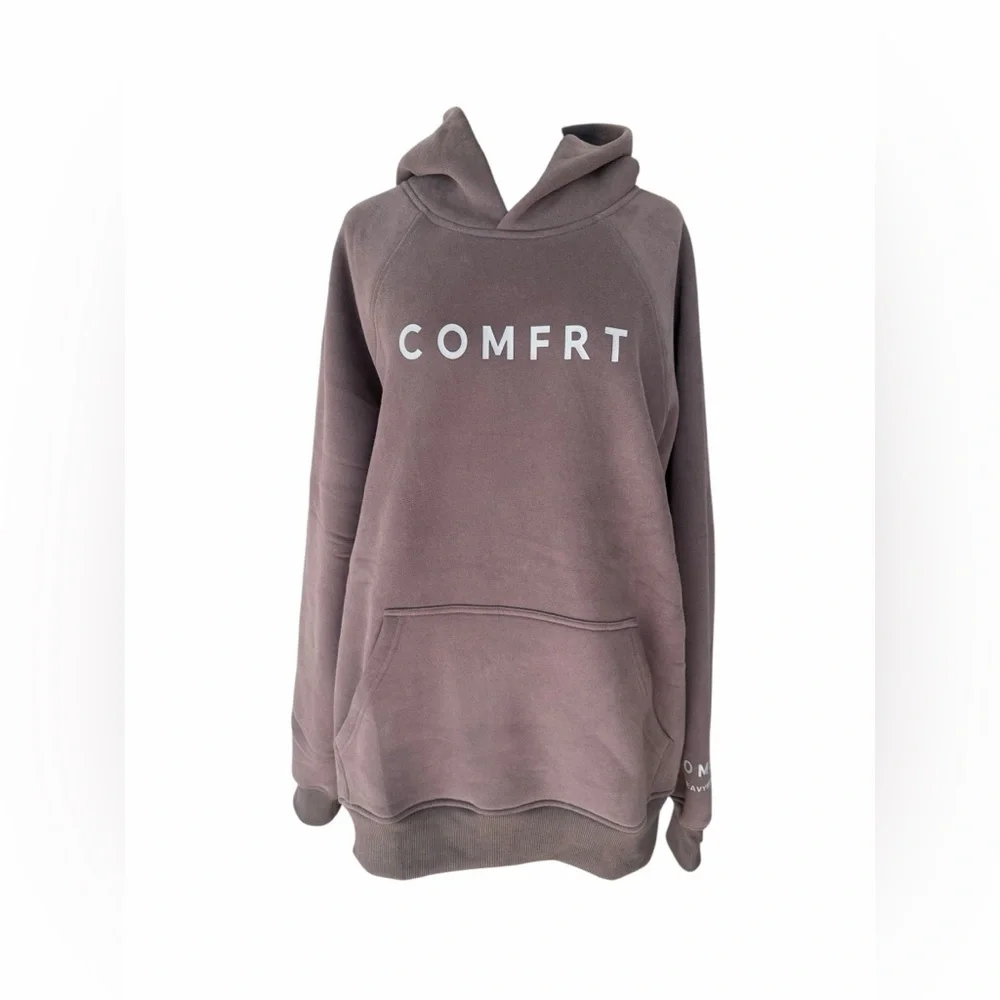 Comfrt Tranquil Hoodie Unisex Lg Charcoal Oversized Heavyweight Kangaroo Pocket - Picture 8 of 12